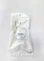 Kit de soins buccaux portable avec cure-dent doré et 50m de fil dentaire au goût de menthe - Ensemble Pack Individuel Imitation Or / Or