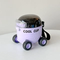 Gourde violette pour enfants en forme d'avion avec paille et roues noires COOL CUP - 6117 En Forme de Rover Martien / 550ml / Violet