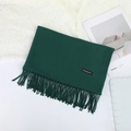 Écharpe verte élégante au toucher cachemire avec franges douces et style lifestyle - 70×200cm / Vert Foncé