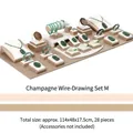 Champagne brushed texture jewelry display stand set with 28 premium display components - Combination M (White/Champagne, 28pcs)