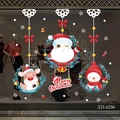 Adesivi natalizi per vetrine con ghirlande di Babbo Natale, renna e pupazzo di neve - 6296-Decorazioni Appese Natalizie 3 Pezzi