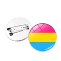 Spilla gemma arcobaleno con strisce rosa gialle blu e chiusura a spilla - Stile Pansessuale Rosa Giallo Blu (XSWX6383-款式4)