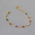 Armband / Bunte Perlen - Gold