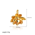 Detailed dimensions of 18K gold lotus flower pendant measuring 18mm by 17mm and 2.9g - LOTUS