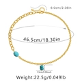 Detailed size specifications for the chunky gold chain necklace with turquoise stone pendants - KN0161/Mixed Chain Double Turquoise Pendant