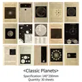 Classic planets themed vintage scrapbooking paper set with astronomical illustrations - Classical Planets