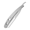 Professional foldable stainless steel barber straight razor with ergonomic hollow handle - Silver Folding Razor