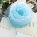 Piccolo foulard quadrato in chiffon blu a forma di rosa per danza e stile - 15# (Blu) / 60x60cm