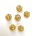 6er-Set goldgefüllte hohle Kugelperlen mit Zirkonia für die DIY-Schmuckherstellung - Zirkon-Kugel / 14K Gold