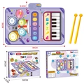 2-in-1 Jazz-Drum und Klavier-Musikmatte für Kinder, 80x50cm mit Verpackung und Sticks - LT757-59 Regenbogen