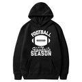 Schwarzer American Football Hoodie mit weißem Grafikdruck für einen lässigen Look - S / Oberteile / Schwarz
