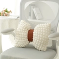Cremeweißes Dekokissen in Schleifenform mit Waffelstruktur für einen Bürostuhl zu Hause - 32*40CM / Khaki