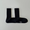 Schwarze Baumwoll-Herrensocken mit Rippenstruktur und ergonomischem rechtwinkligem Design - Schwarz
