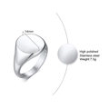 Polished gold stainless steel signet ring with 14mm round face and 7.5g weight - US 6 / Round Signet Style / Steel