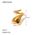 Gepolijste 18k vergulde hartvormige spiraalring, open ring voor dames, maat 7 - Jdr2312018