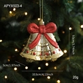 Campanelle di Natale dorate con fiocco glitter rosso per decorazione albero festivo - Stile con campanellini