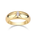 Polished S925 sterling silver ring with marquise-cut Moissanite and starburst engraving - US Size 5 / Gold Polished (INS Style)