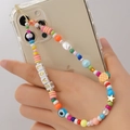 Dragonne de téléphone en perles avec lettres LOVE et perles colorées mauvais œil - ZSZC09-Style Lettres LOVE Colorées
