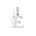 Polished silver letter E pendant with jump ring for personalized jewelry making - Letter E (Steel Color)