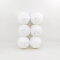 Set di 6 palline di Natale in schiuma bianca con cordini argentati nella confezione - 8cm (Confezione da 6)