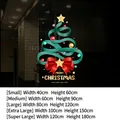 Green Christmas tree static window sticker with red bows in five various sizes - SDUV-174 (Classic Green Christmas Tree) / Small (40x60cm)