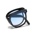 Faltbare Sonnenbrille mit schwarzem Rahmen und hellblauen Gläsern für Outdoor-Reisen - Schwarzer Rahmen Verlaufsblau Linse