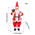 Papá Noel de pie con traje rojo, saco y linterna, figura decorativa de 62cm altura - Lámpara Blanca de Mano
