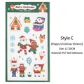 Christmas transparent PET sticker sheet C style with Santa and gingerbread man 11x20cm - Style C