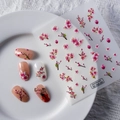 Detaillierte Makroansicht von 5D geprägten Pflaumenblüten-Nagelaufklebern mit floralen Motiven - Klassische Pflaumenblüten Serie (TS-296)