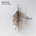 Champagne gold Christmas teardrop swag door hanging with baubles and tinsel, 45cm size - Champagne Gold Hanging Swag Large