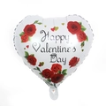 Ballon en aluminium de 18 pouces en forme de cœur pour la Saint-Valentin avec roses - Style Cœur Rose Blanche