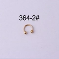 Goldenes Hufeisen-Piercing aus Edelstahl mit Zirkonia-Steinen im C-Form-Design - Gold Zirkon Hufeisenring (364-2#)