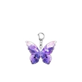 Close-up of purple butterfly acrylic keychain with sparkling glitter and silver lobster clasp - Purple Gradient Printed Butterfly (9)