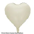 18 inch vintage cream caramel heart shaped foil balloon for retro party decorations - Cream