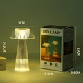 Detail of mushroom LED lamp showing 9x14.5cm dimensions and acrylic texture - Mushroom Shape Warm Light