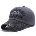 Vintage dark gray and black washed canvas baseball cap with 3D letter embroidery - One Size / Dark Gray