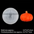 Molde de silicona calabaza 3D para fondant de Halloween y chocolate 5,5x5,5x1,5cm - 3#--Transparente 15-169 (Molde de textura de calabaza plana)