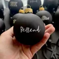 Matte black Christmas ornament with white handwritten Bellend text and golden cap - Style D - Black Single
