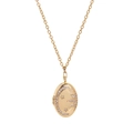 Gold oval locket necklace featuring a crescent moon and star pattern with white zircons - Oval Moon Locket Necklace