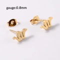 Pendientes de serpiente de acero inoxidable dorado con cierre de bola de 0,8 mm - Forma de Serpiente / 0.8mm / Dorado