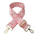 Adjustable 5cm wide leopard print crossbody strap with high-quality gold hardware clips - Pink
