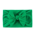 Soft bright green nylon baby headband with a large handmade bow for infants - Christmas Green