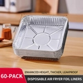 Quadratische 16x16cm Alufolie Heißluftfritteuse Einsätze, auslaufsicheres 60er Set - 16cm*16cm (60 Stück)