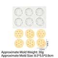 White silicone lotus root shape 6-cavity DIY mold with yellow finished pieces - 7# Biscuit Shape (B833) / Gray