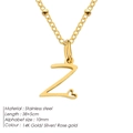 Collana con catena a sfere in acciaio inox oro con pendente a cuore lettera Z - Lettera Z / Oro
