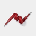 Adjustable dark red crocodile pattern leather bag strap with silver metal hooks - Red With Silver Buckle