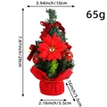 Mini-Weihnachtsbaum mit roter Weihnachtssternblüte und Schleife für Tischdeko, 20cm hoch - Rot