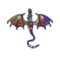 Exquisite flying dragon brooch in iridescent plating with colorful crystal rhinestones - Electroplated Rainbow Dragon