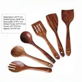 6-piece acacia wood kitchen utensil set including spatulas and spoons on white background - Confusa Acacia 6-Piece Set / Approx. 500g