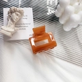 Amber brown square acetate hair claw clip with a glossy translucent finish for women - Light Coffee